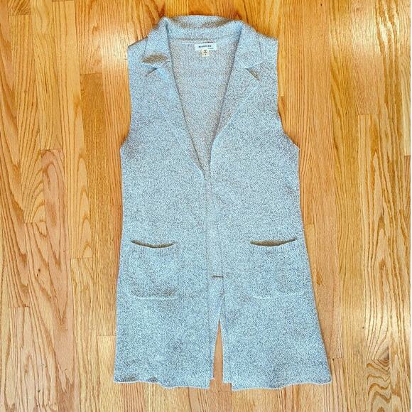 Monteau Small Duster Maxi Boho Cárdigan Vest Gray Western Classic Sweater Vest - Picture 1 of 8